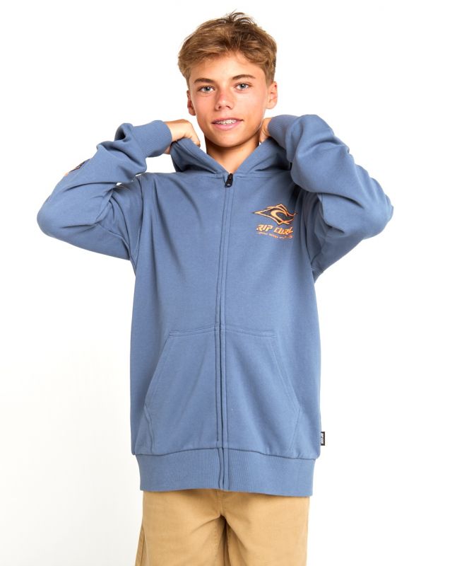 RIP CURL Raw Energy Zip Thru Hood Boy - Vintage Navy - Reißverschluss-Kapuzenpullover