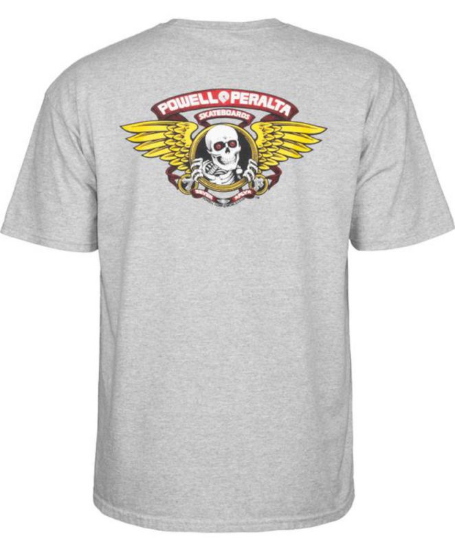 POWELL PERALTA Winged Ripper Greymottled - T-Shirt