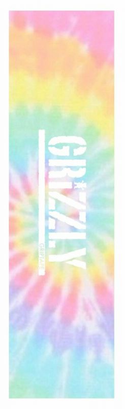 GRIZZLY Tie-Dye Stamp Griptape Pastel Colors - 9" x 33"