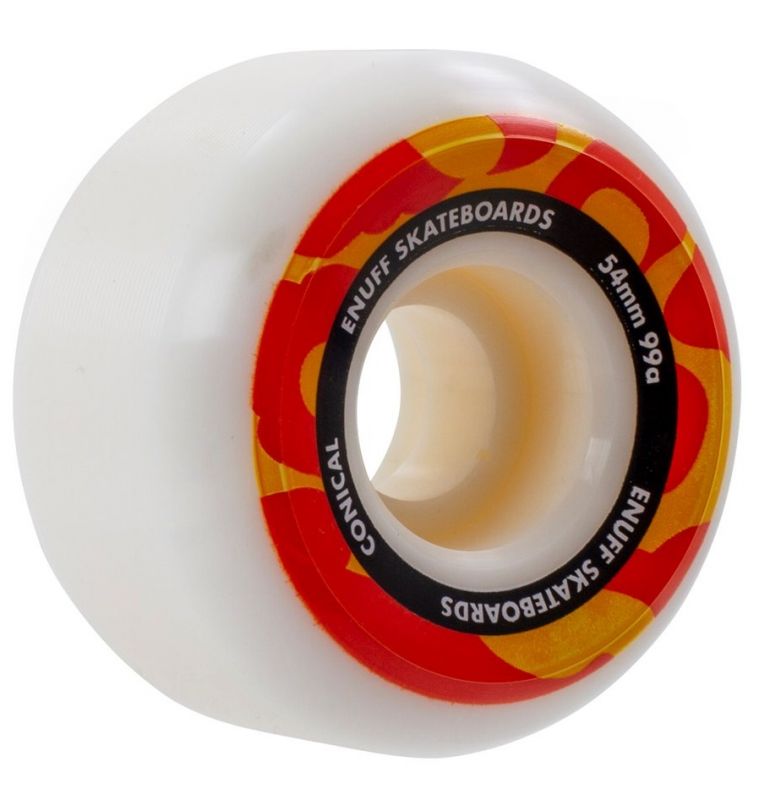 ENUFF Conical Wheels 99A 54mm White/Orange - Skateboard Rollen