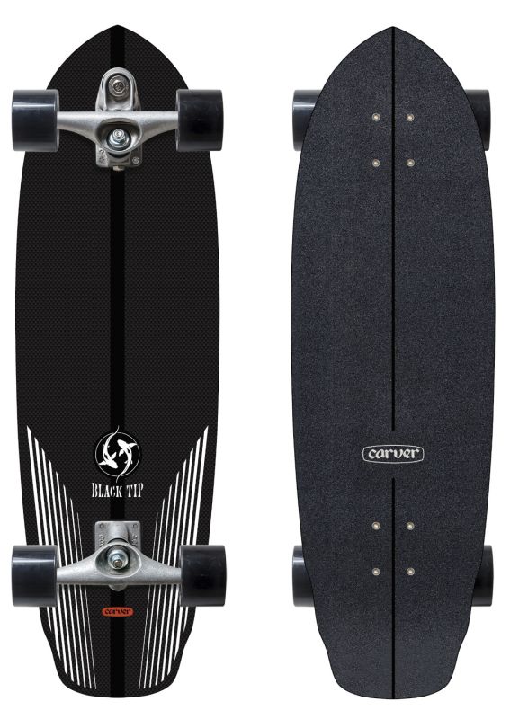 CARVER Black Tip Carbon Fiber 32.5“ C7 - Surfskate Komplett