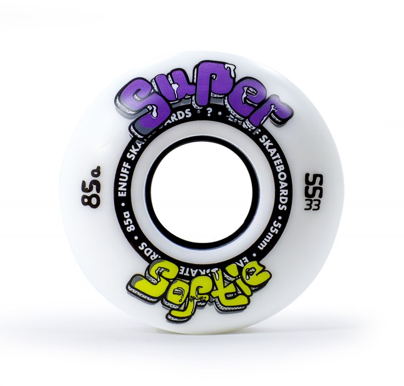 ENUFF Super Softie Wheels 55mm 85a White - Skateboardrollen