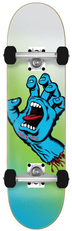 SANTA CRUZ Screaming Hand Color Fade Full 8" White/Green/Blue - Skateboard Komplett