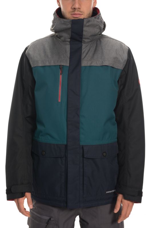 686 Men's Anthem Insulated Jacket Grey Melange Colorblock - L - Snowboard Jacke