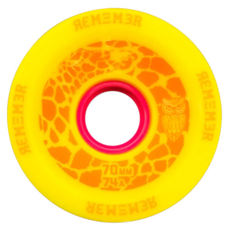 REMEMBER Savannah Slamma 70mm 74a Yellow - Longboard Rollen