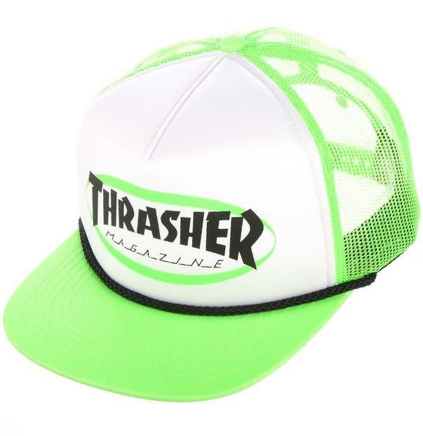 THRASHER Ellipse Mag Logo Rope Green - Trucker Cap