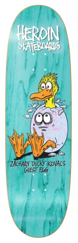 HEROIN SKATEBOARDS Ducky Guest Egg 9.125" - Skateboard Deck
