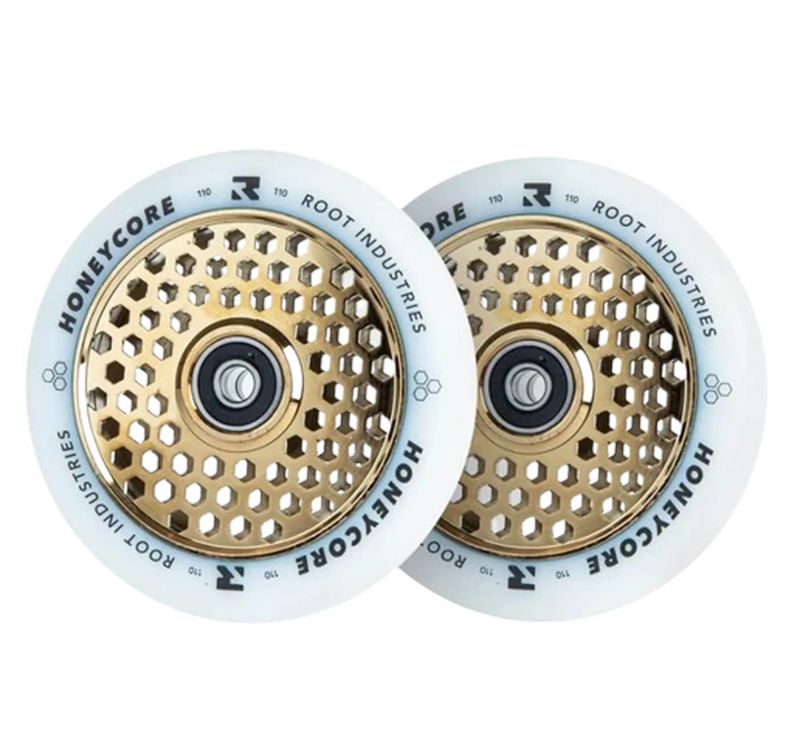 ROOT INDUSTRIES Honeycore 110mm Gold/White - 2-Pack Stunt Scooter Rollen