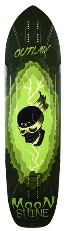 MOONSHINE Outlaw Black/Green - Longboard Deck