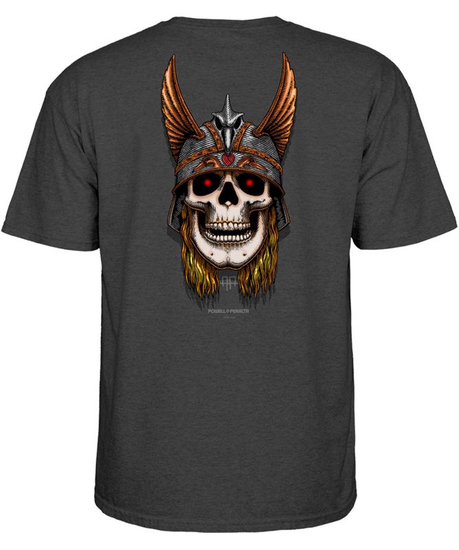 POWELL PERALTA Andy Anderson Skull Charcoal Heather - T-Shirt
